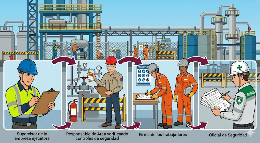 Cuatro actividades de alto riesgo requiriendo PETAR en sitio minero industrial: altura espacio confinado caliente eléctrico